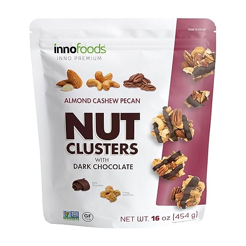 InnoFoods Dark Chocolate Nut Clusters, Gluten Free, Non-GMO, 3 Pack,