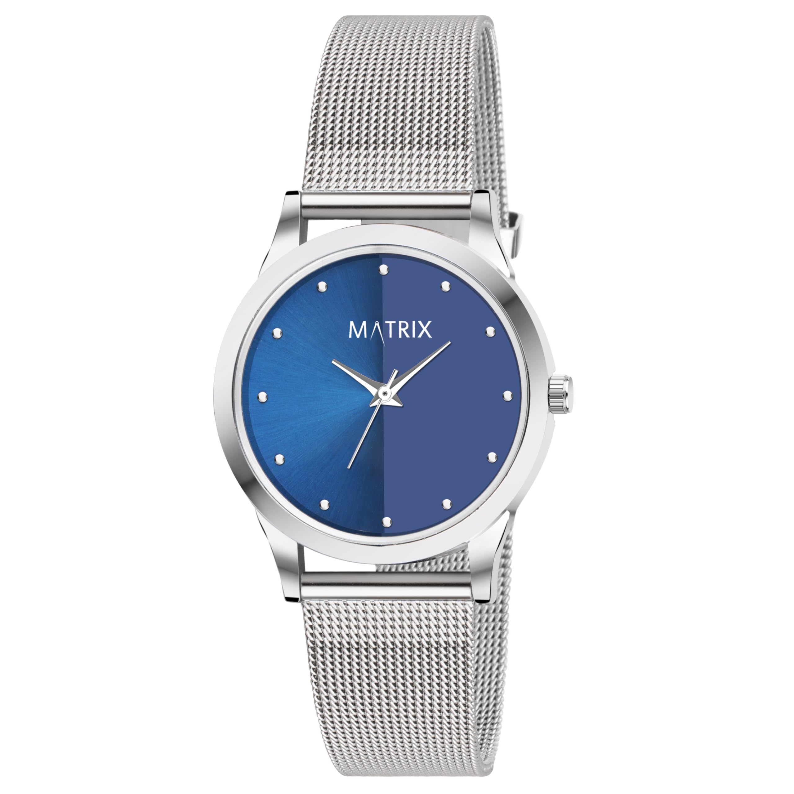 Matrix Glamm Dual Tone Stone Studded Dial with Sapphire Mesh Strap Analog Watch for Women & Girls (Black) (B0CXXD9NW9) Amazon Price History, Amazon Price Tracker