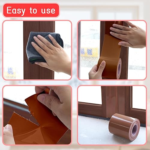 Miniatura 23 de Birllaid Cinta de sellado transparente para ventana, 2 pulgadas x 55 yardas (165 pies), cinta de sellado de aire acondicionado para ventana, sin