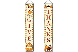 Give Thanks Porch Sign - Rustic Autumn Door Decor