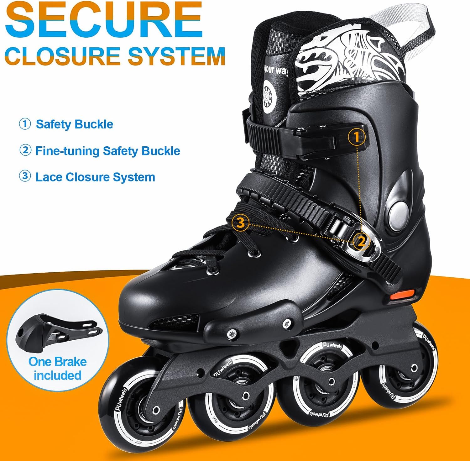 Street Inliner Inline Skates for Women Men,Racing Street Inline Adult Male Female ...