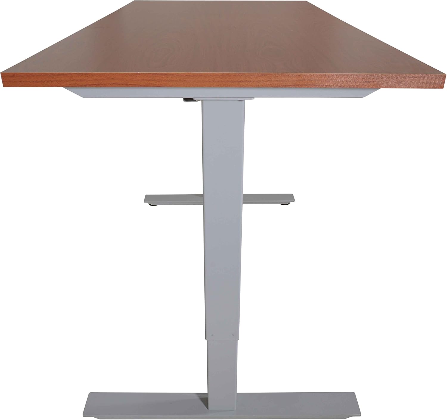 Titan Fitness A2 Adjustable Sit/Stand Desk 30" x 60" Cherry Finish Silver Frame