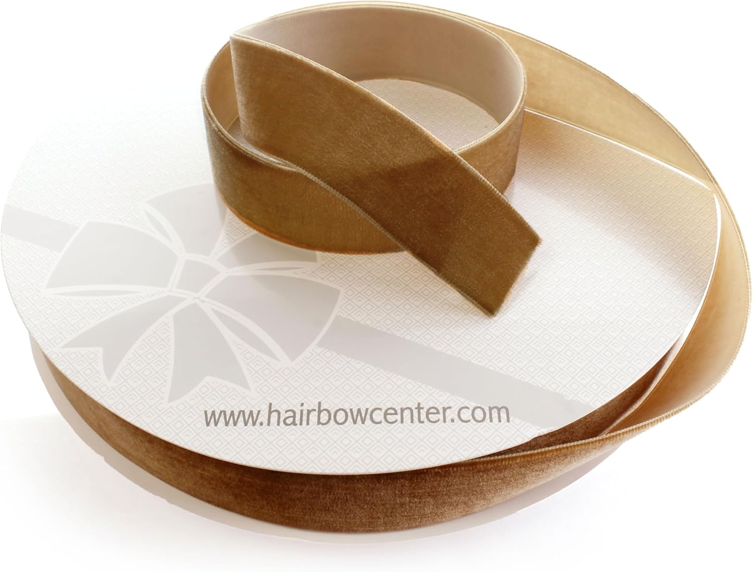 1" Velvet Ribbon Single Sided Craft Trim for Hair Bows Sewing Gift Wrapping and DIY Projects Soft Smooth Material (Camel Brown, 5 Yards)