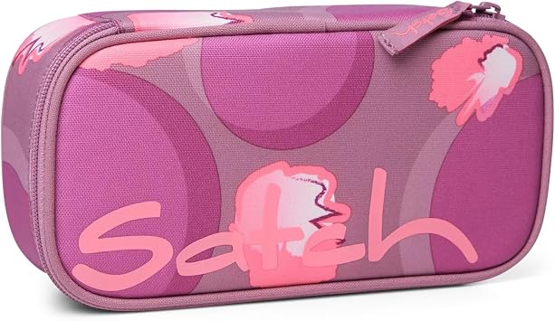 Askshy Satch Schlamperbox - Mappchen gro, Trennfach, Geodreieck - Walking Clouds - Lila