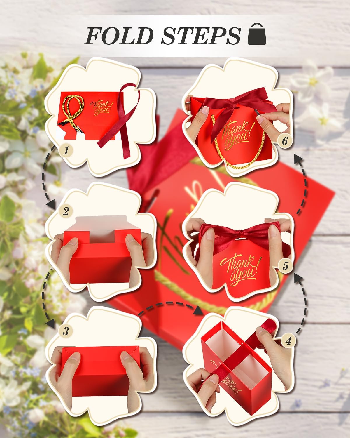 EQOREIIN 30 Pack Small Thank You Gift Bags with Handles 5.5 x 2.4 x 4.7 Inches Mini Red Gift Bags with Bow Ribbon Tiny Party Favor Bag Bulk for Easter Mother's Day Baby Shower Wedding (Red) - Image 4