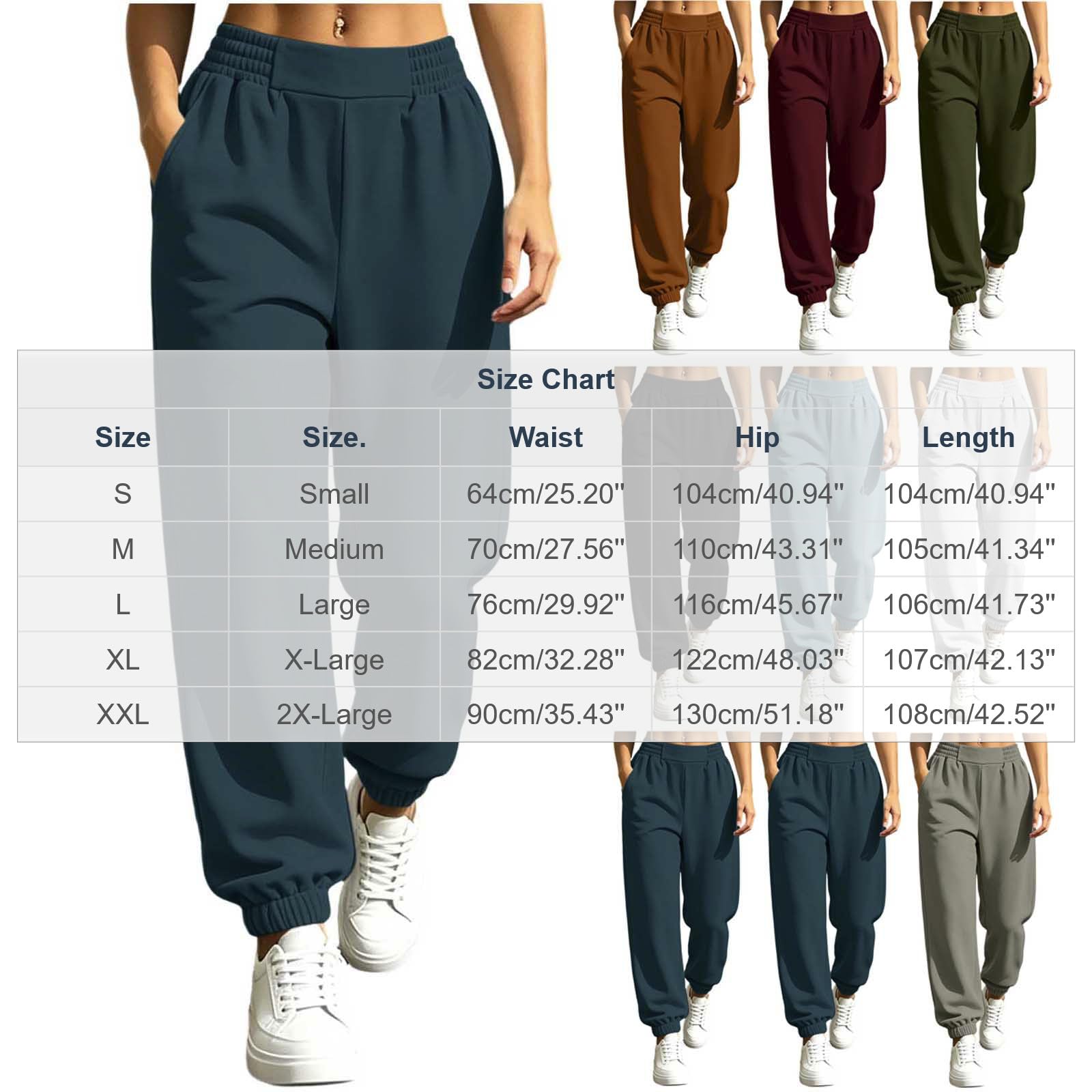 Generico Pantaloni Sportivi Donna Pantaloni Tuta a Vita Alta Comodi Pantalone a Gamba Larga Larghi e Leggeri Pantalone da Corsa con Tasche Dritti Pants Baggy per Allenamento Jogging Fitness