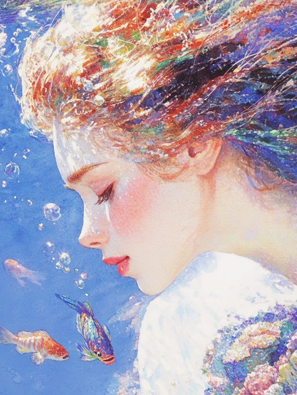 RKFLGEW 14CT Cross-Stitch Kits Anime Women Needlepoint Counted Kits Embroidery Set Arts and Crafts for Home Decor 40x50cm