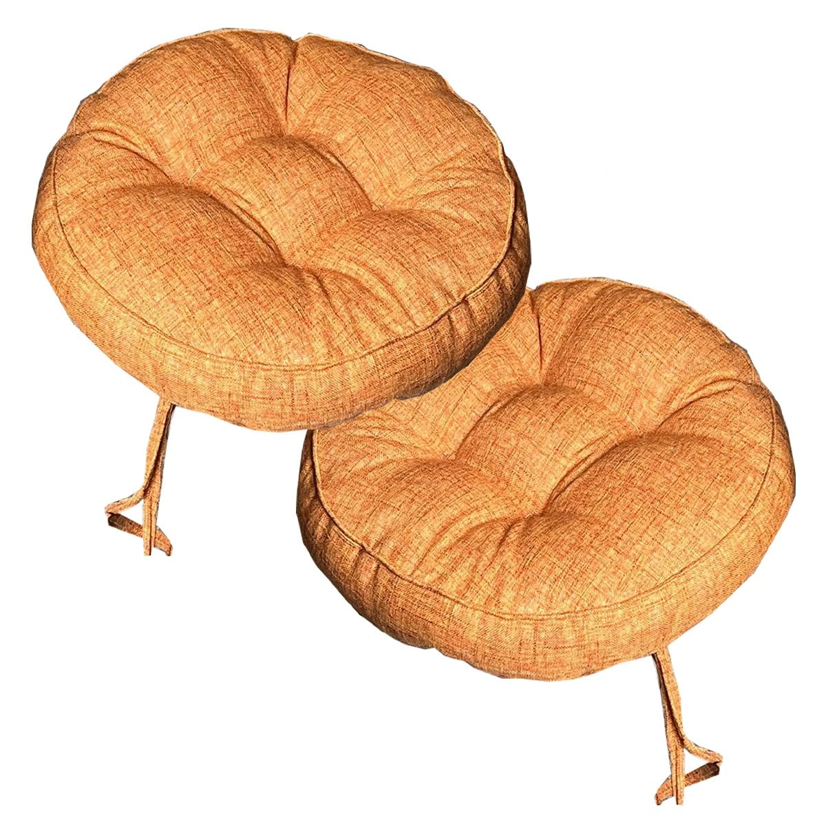 Tabouret de bar rond jaune de 38 cm avec attaches pour chaise et cuisine, lot de 2