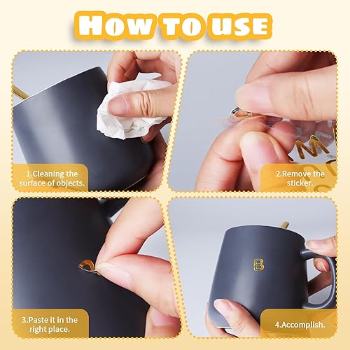 Miniatura 4 de 7 hojas de calcomanías de letras doradas, autoadhesivas del alfabeto de 1 pulgada, calcomanías de graduación para manualidades, álbumes de recortes,