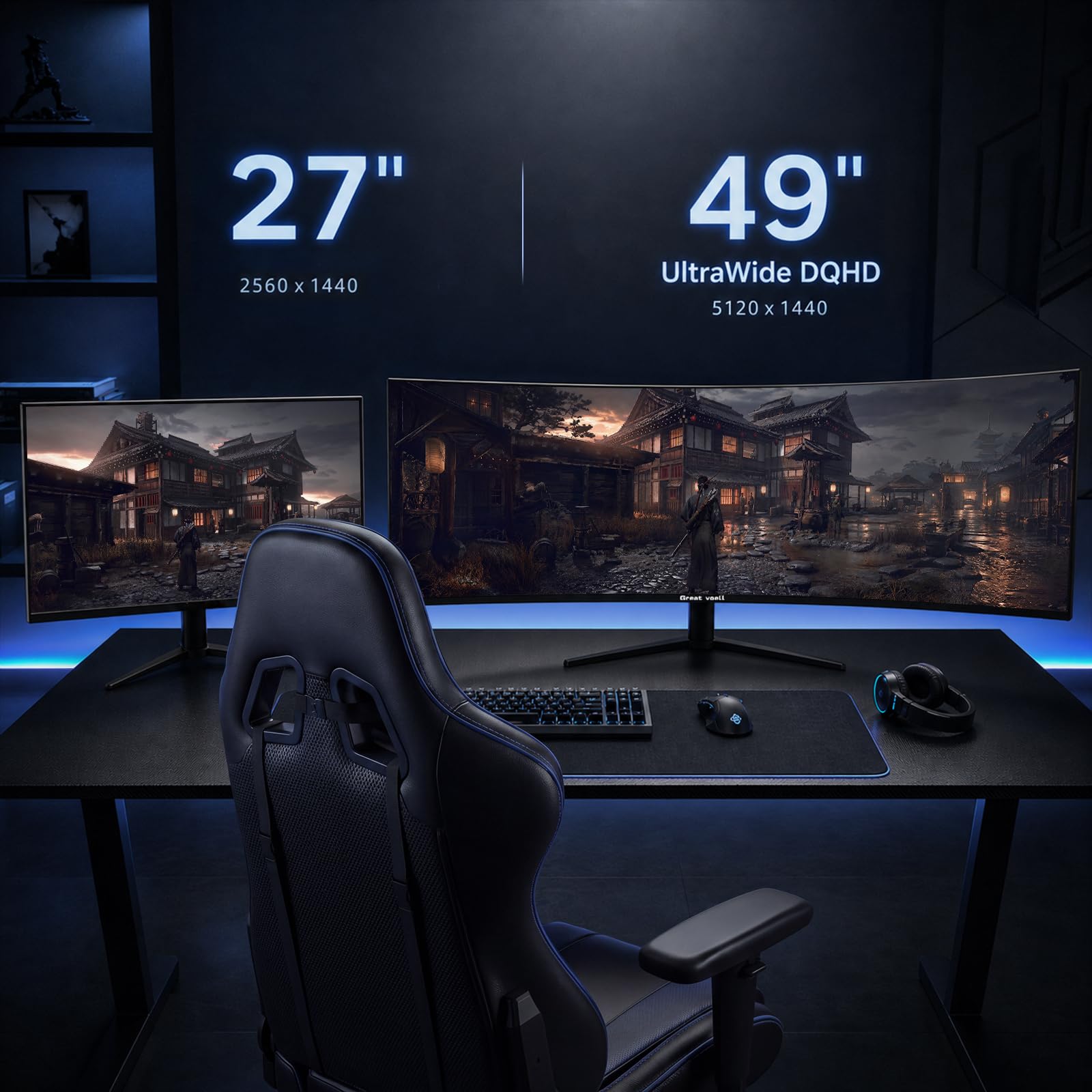 Amazon.com: Great voell 49 Inch Curved Gaming Monitor, Ultrawide