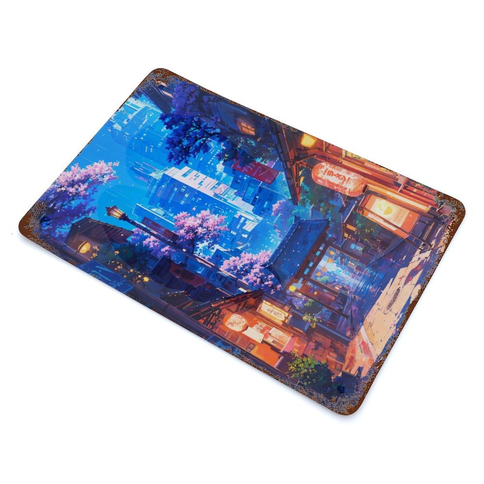 Rust Effect Tokyo Spring Weathered Tin Sign 11.8"x7.9", Classic Wall Plaque for Living Room, Hallway And Home Decor