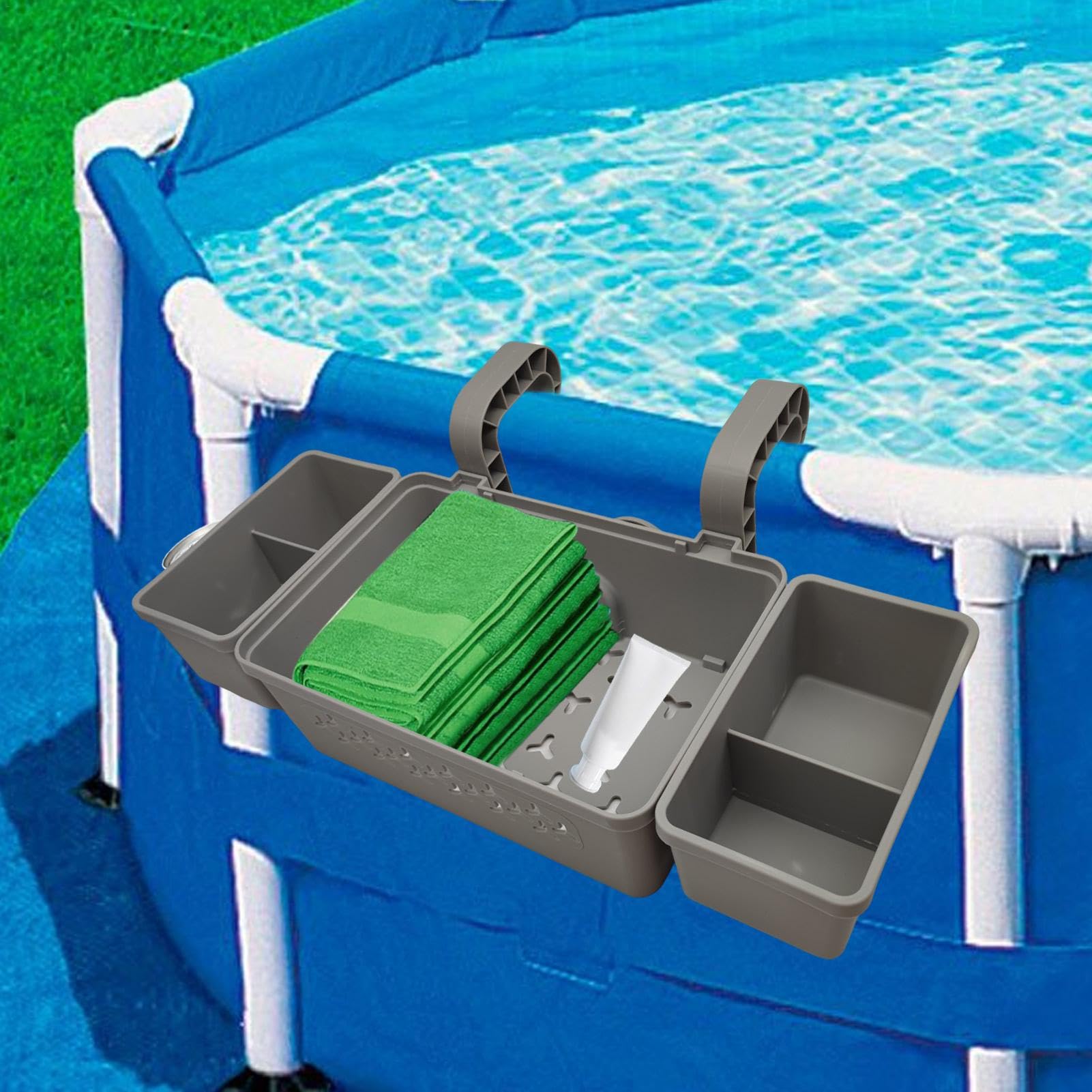 Cestino a bordo piscina, Cestino portaoggetti a bordo piscina | Organizer per riporre oggetti da appendere alla piscina - Cestino portaoggetti a bordo piscina, portaoggetti a lato della