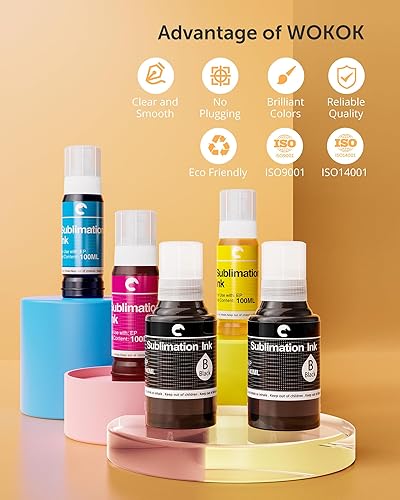 Miniatura 3 de Hiipoo Botellas rellenadas de tinta de sublimación de 19.6 fl oz, compatibles con impresoras de inyección de tinta ET2400, ET2720, ET2760, ET2750,