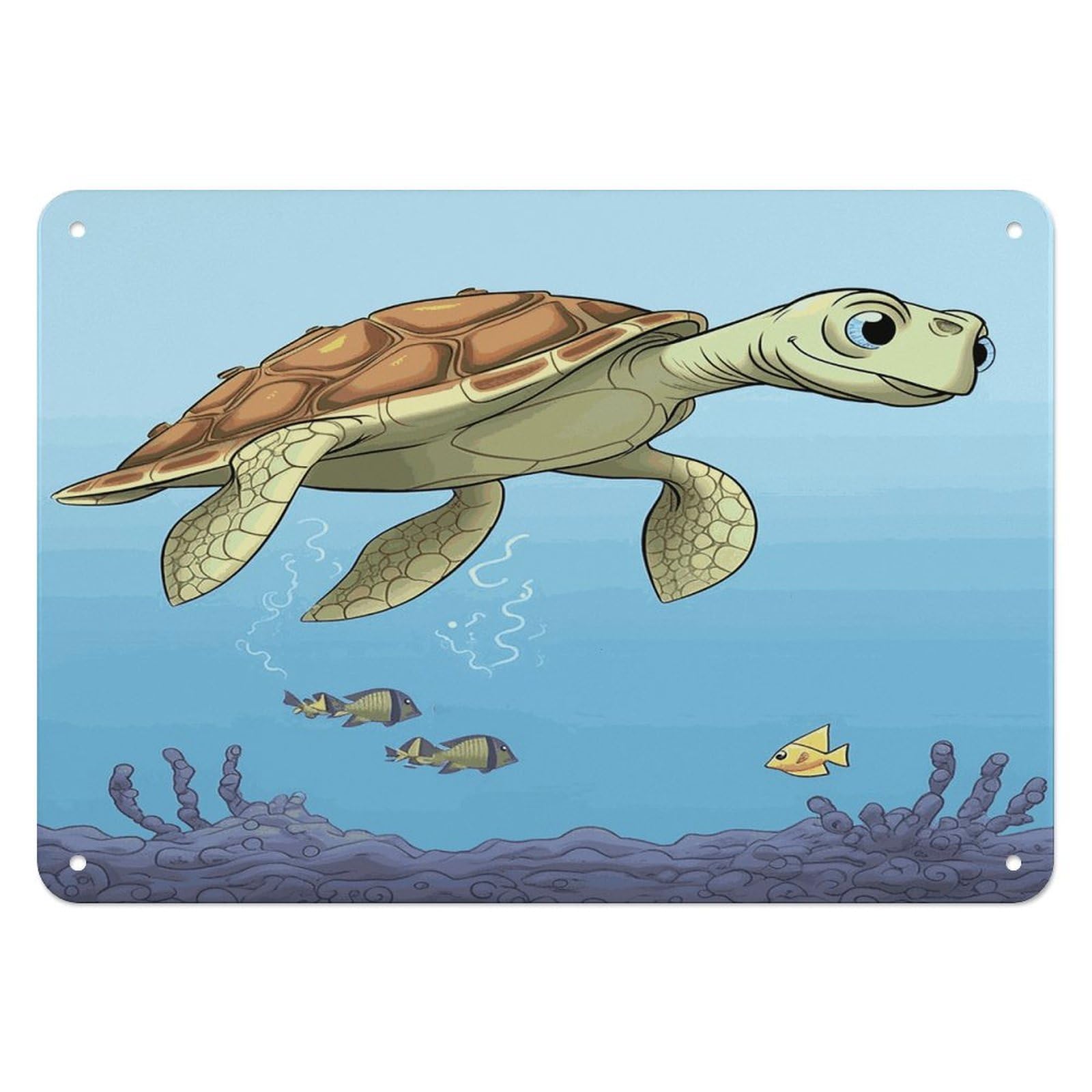 Fodpand Style Finding Sea Turtles Retro Vintage Metal Tin Sign,Wall Art Decor Garden Plaque Poster For Bedrooms Yard Bars Pubs Patios Porches 7.9X5.5 Inch