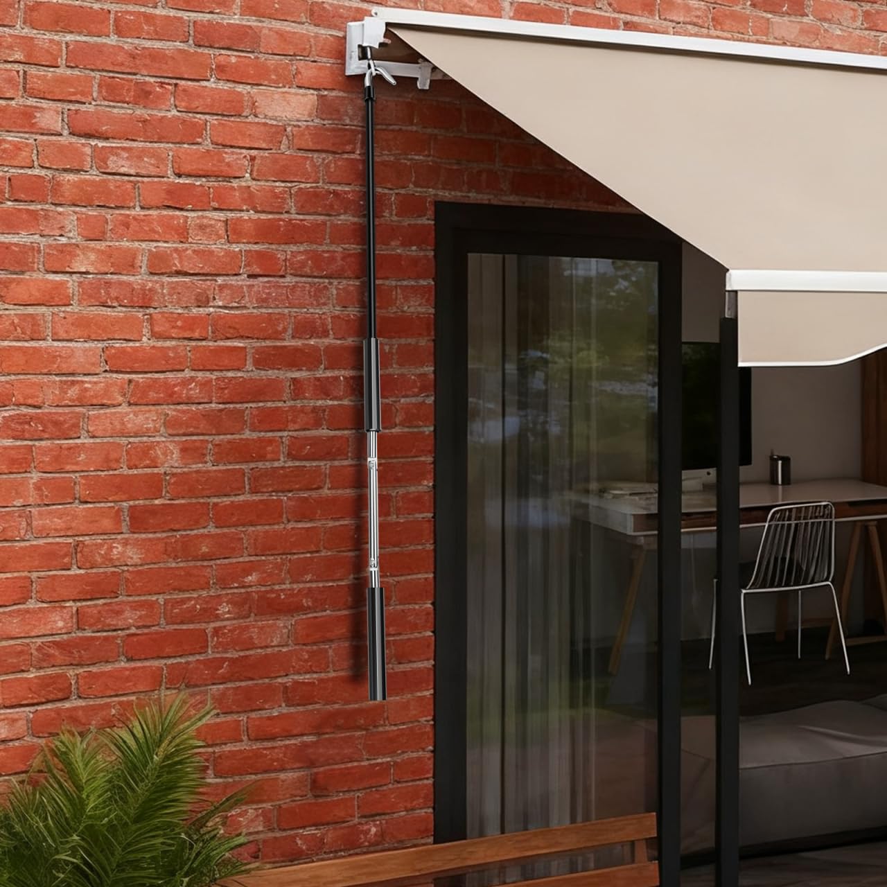 ibasenice Manivelle Store Banne 62cm, Tige de Store pour Auvent Extérieur Noir