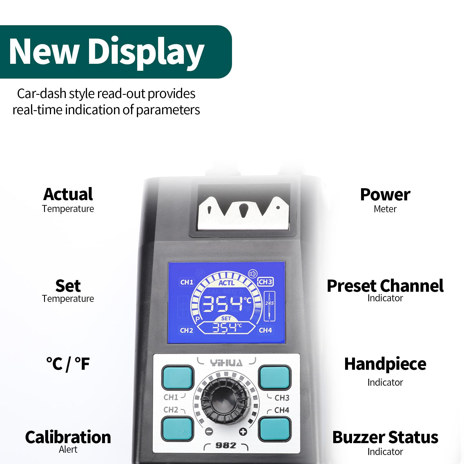 Stazione Di Saldatura Di Precisione Con Display LCD - Compatibile Con Punte C245, Riscaldamento Rapido, 4 Memorie - Foto 5