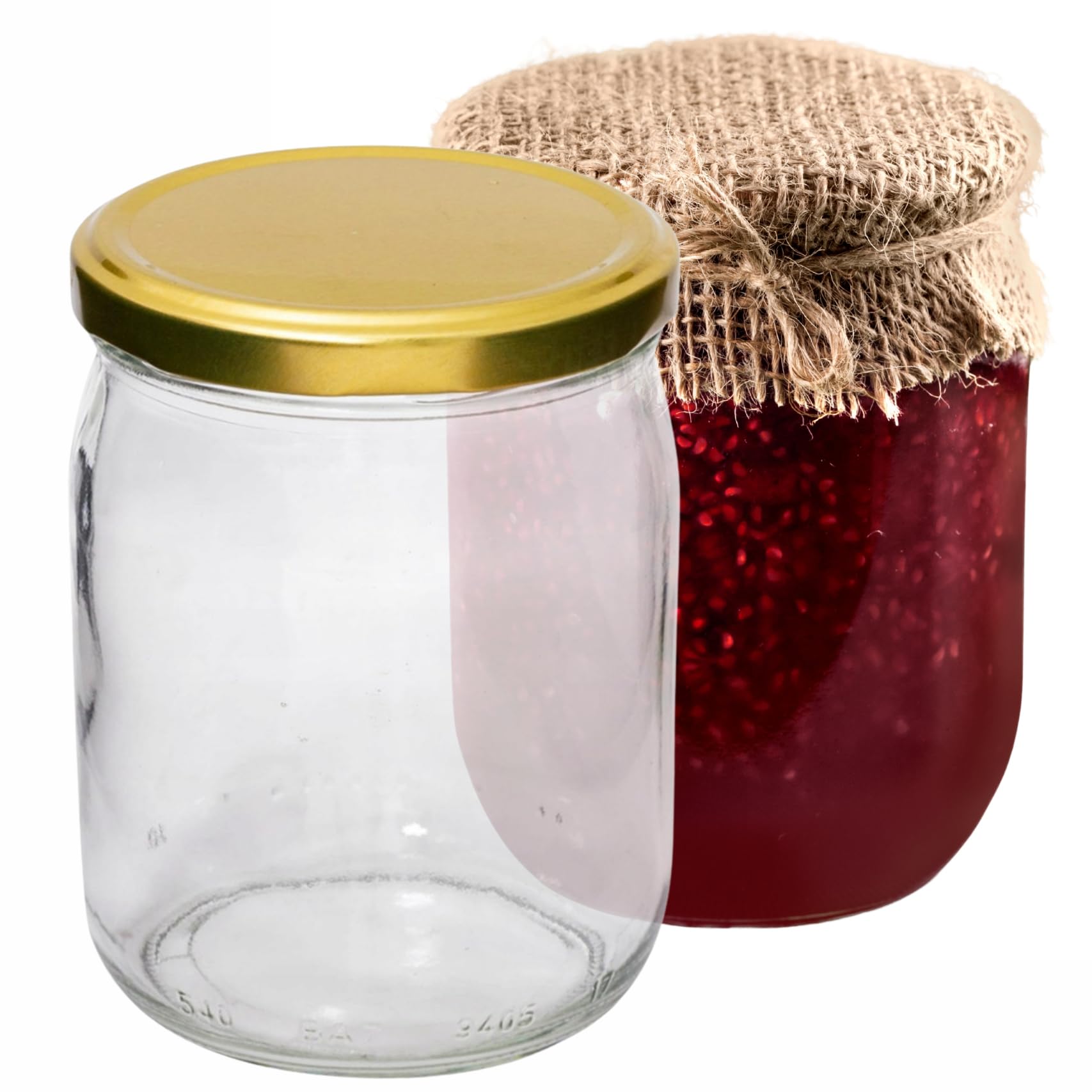 B2C Pickling Honey Glass Jars 540ml with Lid Pickle Jar Set Chutney Honey Food Storage Preserving Jam Decoration Jam Glass Container (16)