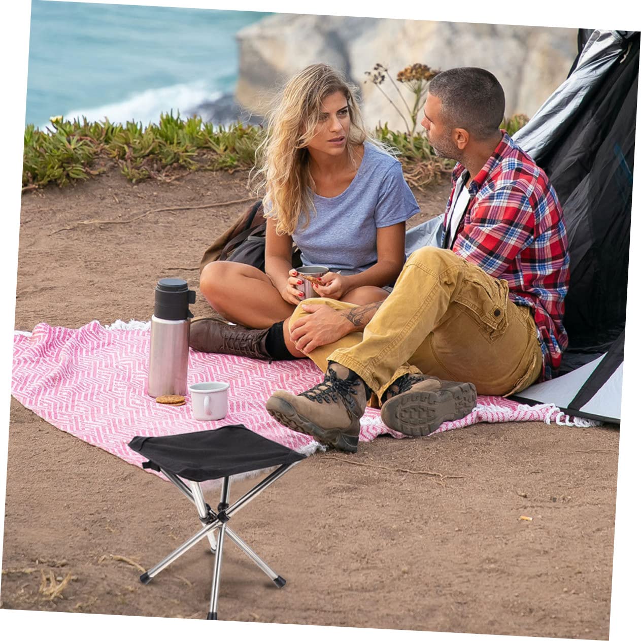 TOYANDONA Sedia Pieghevole Sgabello Da Campeggio Pieghevole Sedia Da Esterno Leggera e Portatile Rinforzi Alle Connessioni Facile Riporre e Trasportare