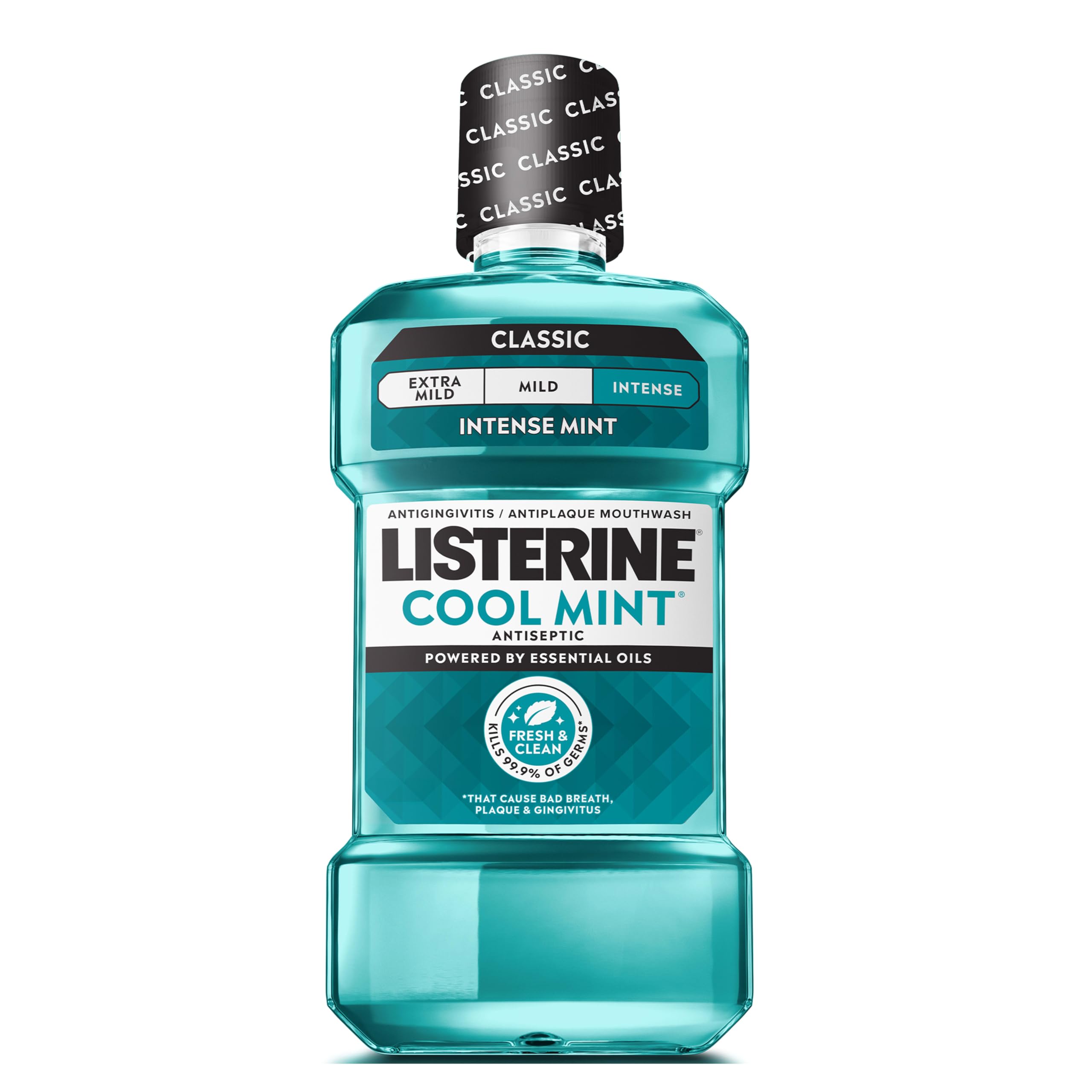 Listerine Cool Mint Antiseptic Mouthwash for Bad Breath, Plaque and Gingivitis, 1 L-image-4