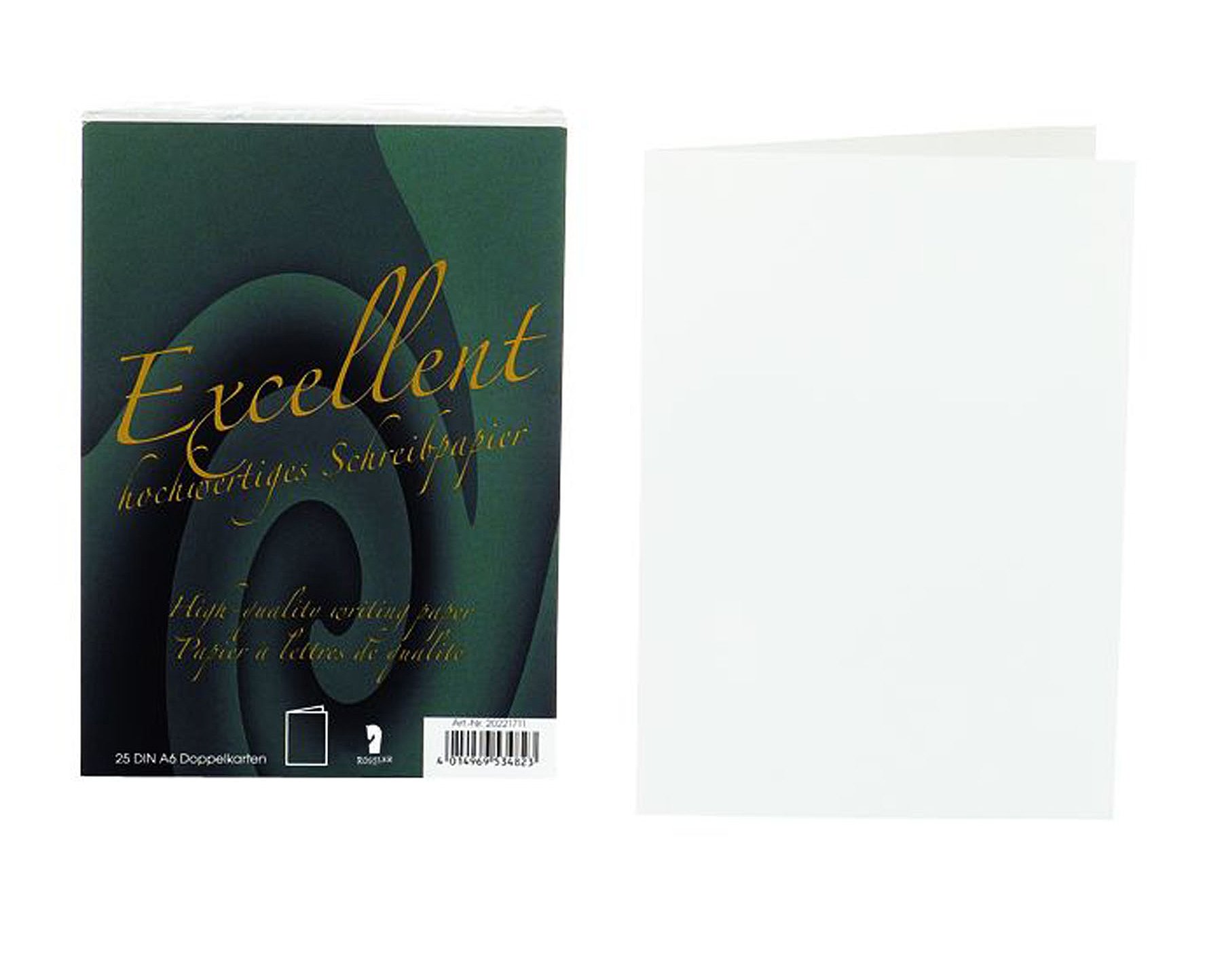Rössler Papier 20221711 - Dubbele kaarten DIN A6, 25 stuks, Excellent, wit