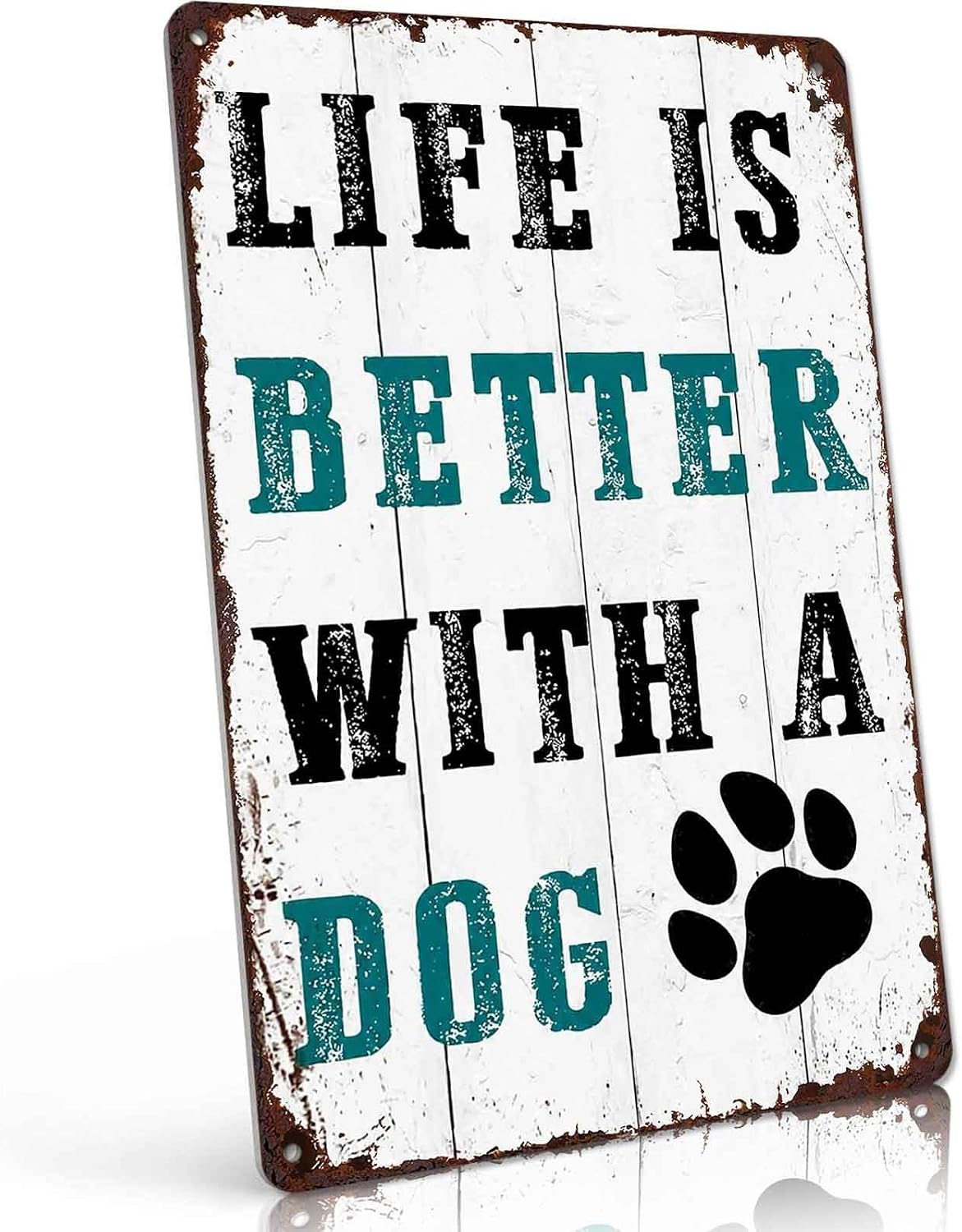 Vintage Life Is Better With A Dog Metal Signs 8X12 In