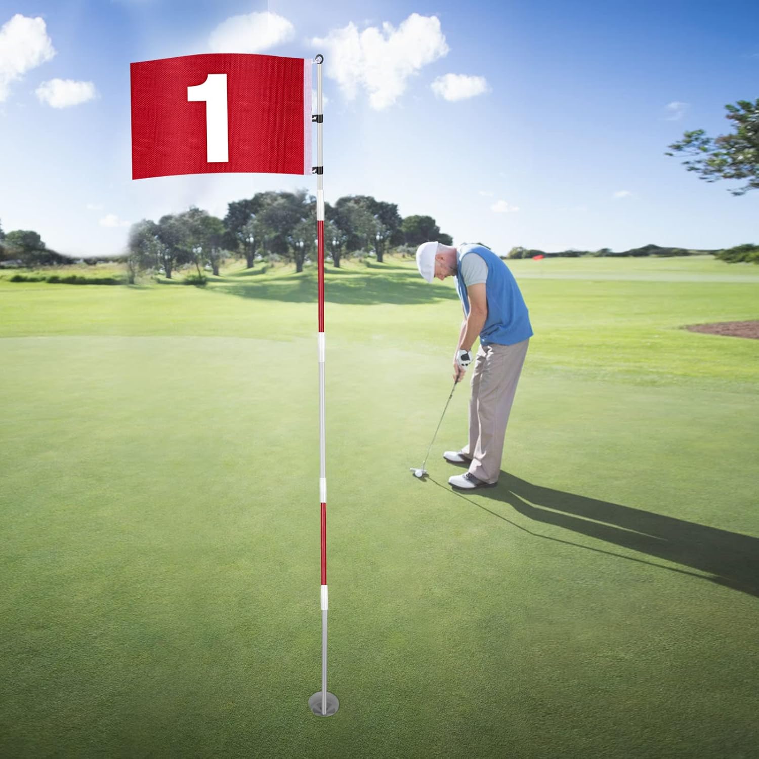 Buy ToVii Golf Flagstick 6 feet golf flag Hole Cup Set,Golf Pin Flags