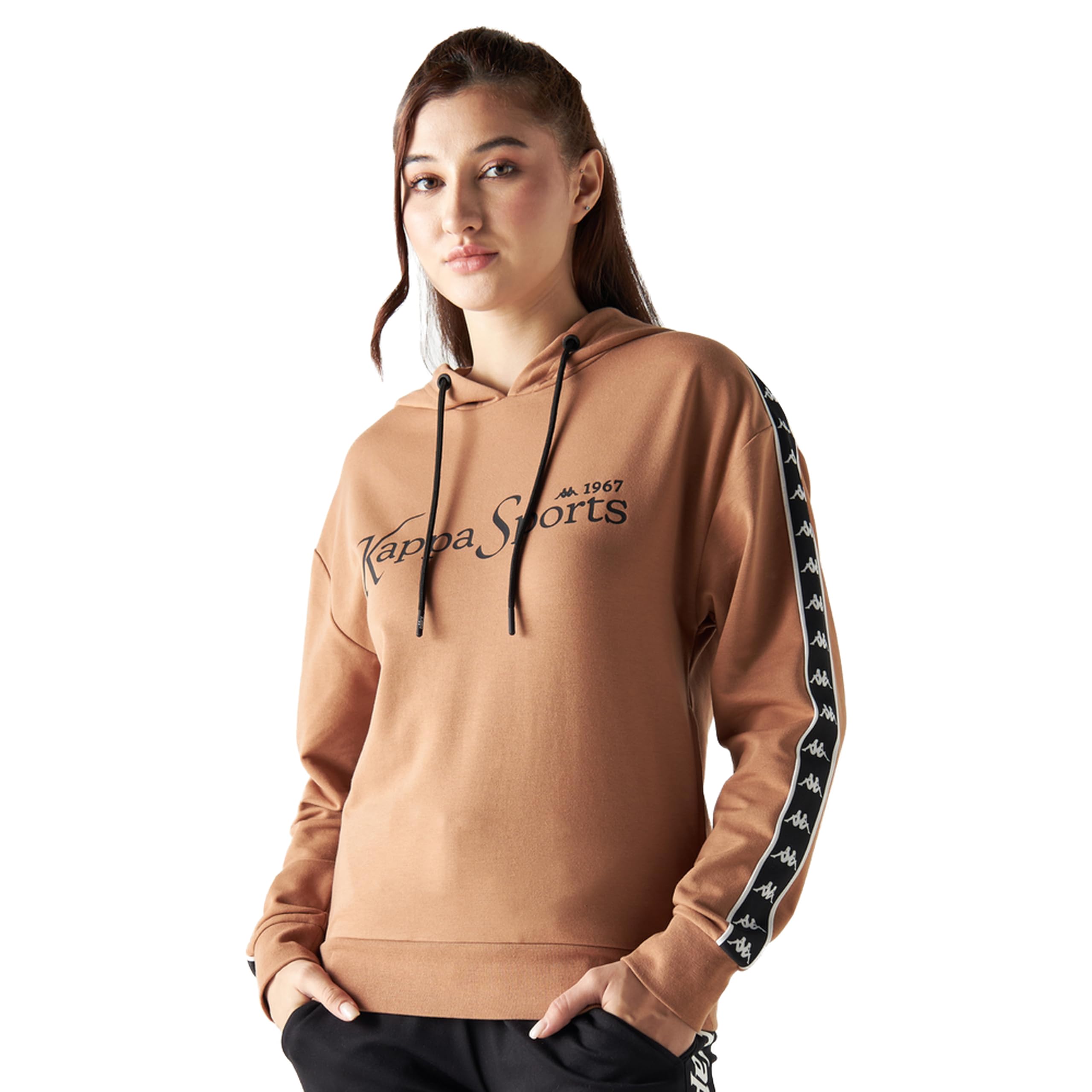 KappaWomen Kappa Logo Tape Detail Hoodie with Long Sleeves