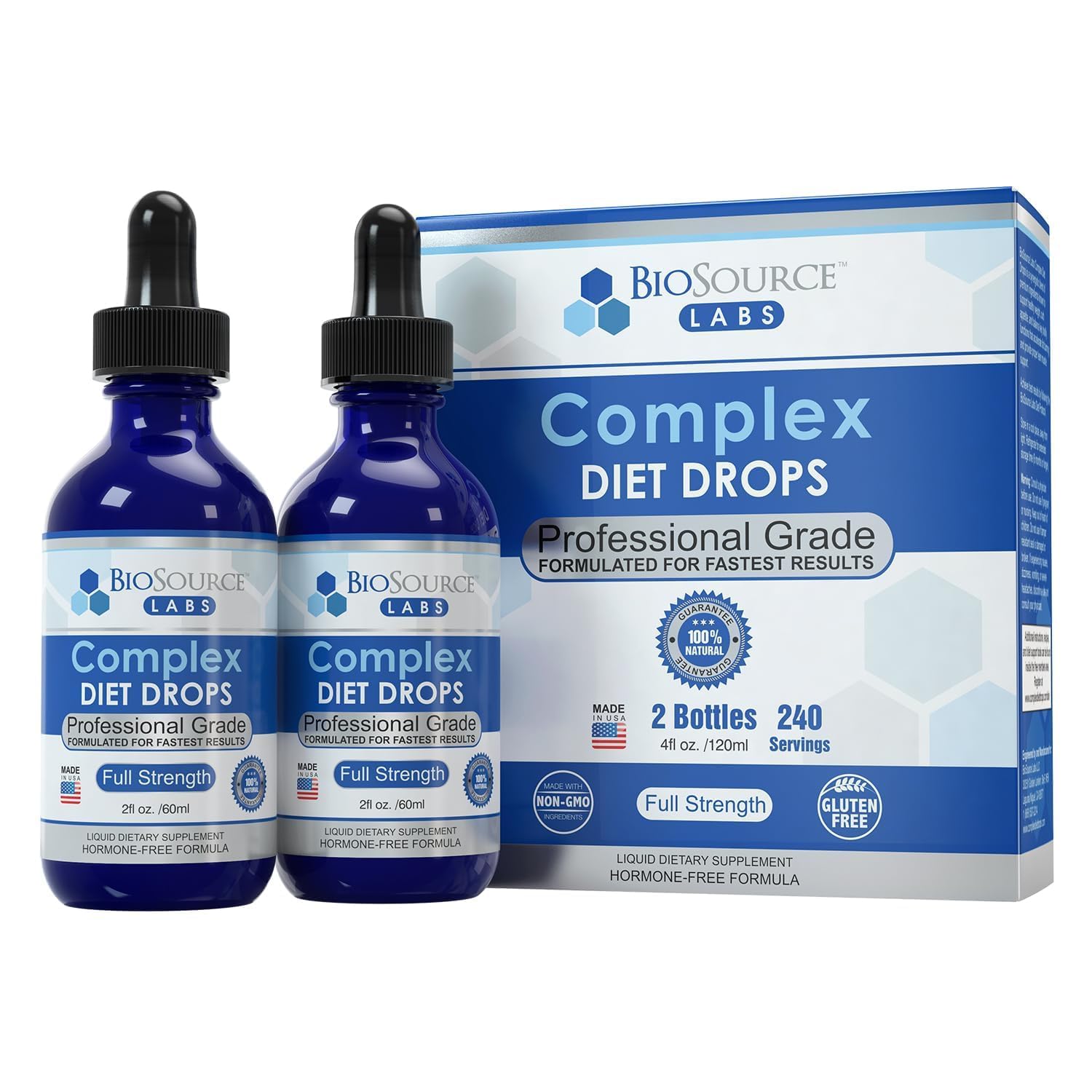 Complex Diet Drops – Best Natural Drops for Men and Women (2 Bottle Pack) - 60 Day Supply