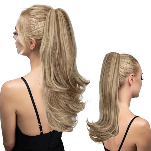 Miniatura 16 de Extensión de cola de caballo con clip, de 18 pulgadas, con cordón, extensiones de cabello para mujer, cola de caballo larga y recta, cola de caballo
