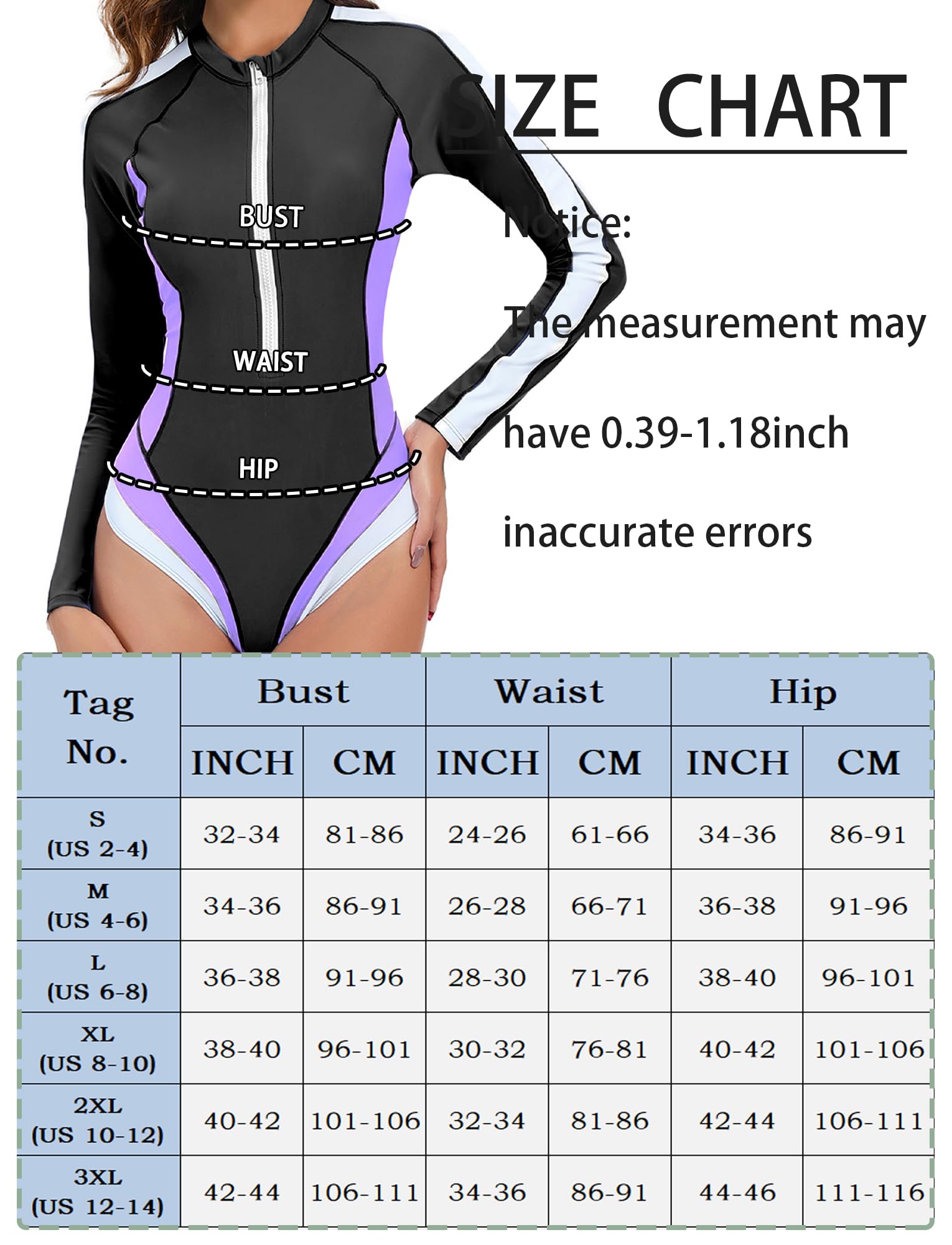 Femme Rashguard Une Pièce à Manches Longues Maillot de Bain Combishort Surf Piscine Plage S-3XL