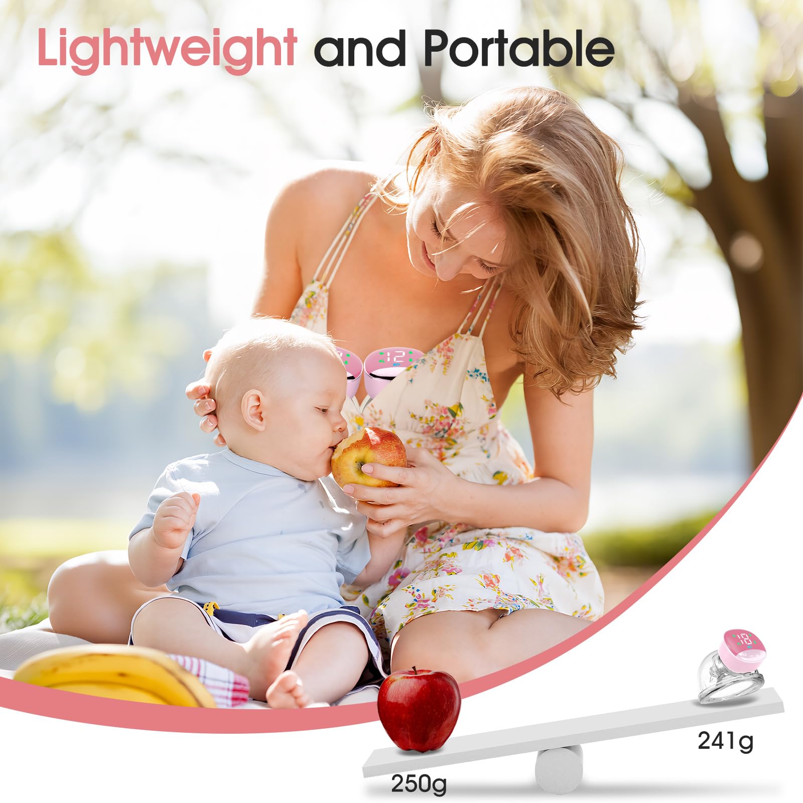 Tiralatte Indossabile a Mani Libere, Tiralatte Elettrico con 4 Modalità e 12 Livelli di Aspirazione, Tiralatte Portatile Intelligente con Display a LED, 180ML, Flangia da 24mm, Silenzioso