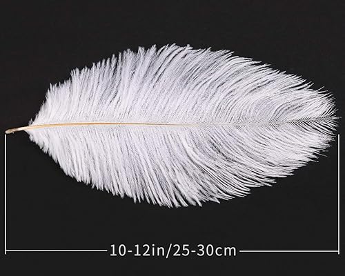 Miniatura 2 de 30 plumas de avestruz blancas a granel de 10 a 12 pulgadas para centros de mesa, fiestas, bodas, decoración del hogar, atrapasueños, jarrones,