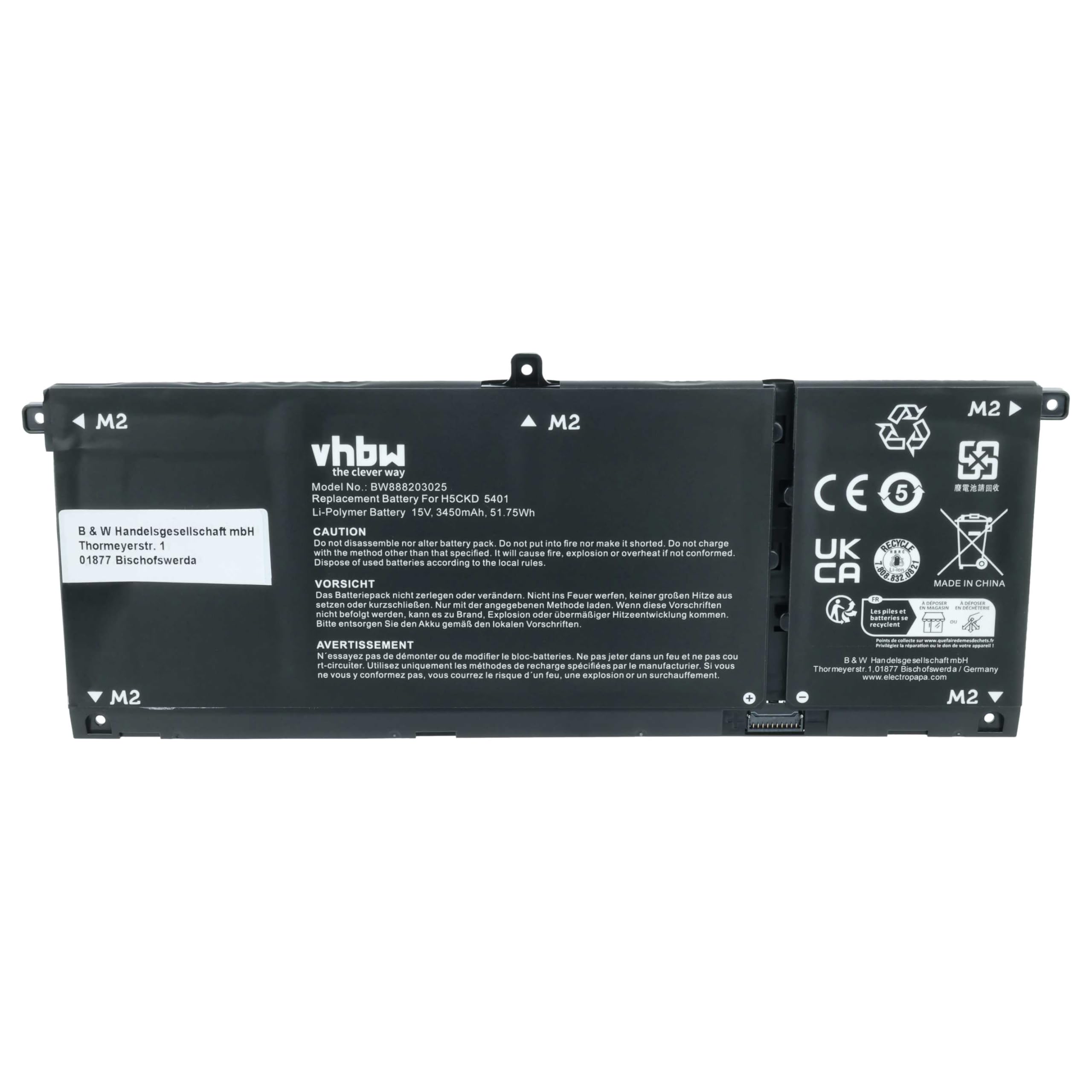 vhbw Batería Compatible con DELL Latitude 15 3510
