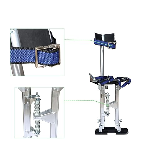 Miniatura 10 de marddpair Zancos para paneles de yeso 18-30 pulgadas de grado ajustable de aluminio para pintar o limpiar - plata