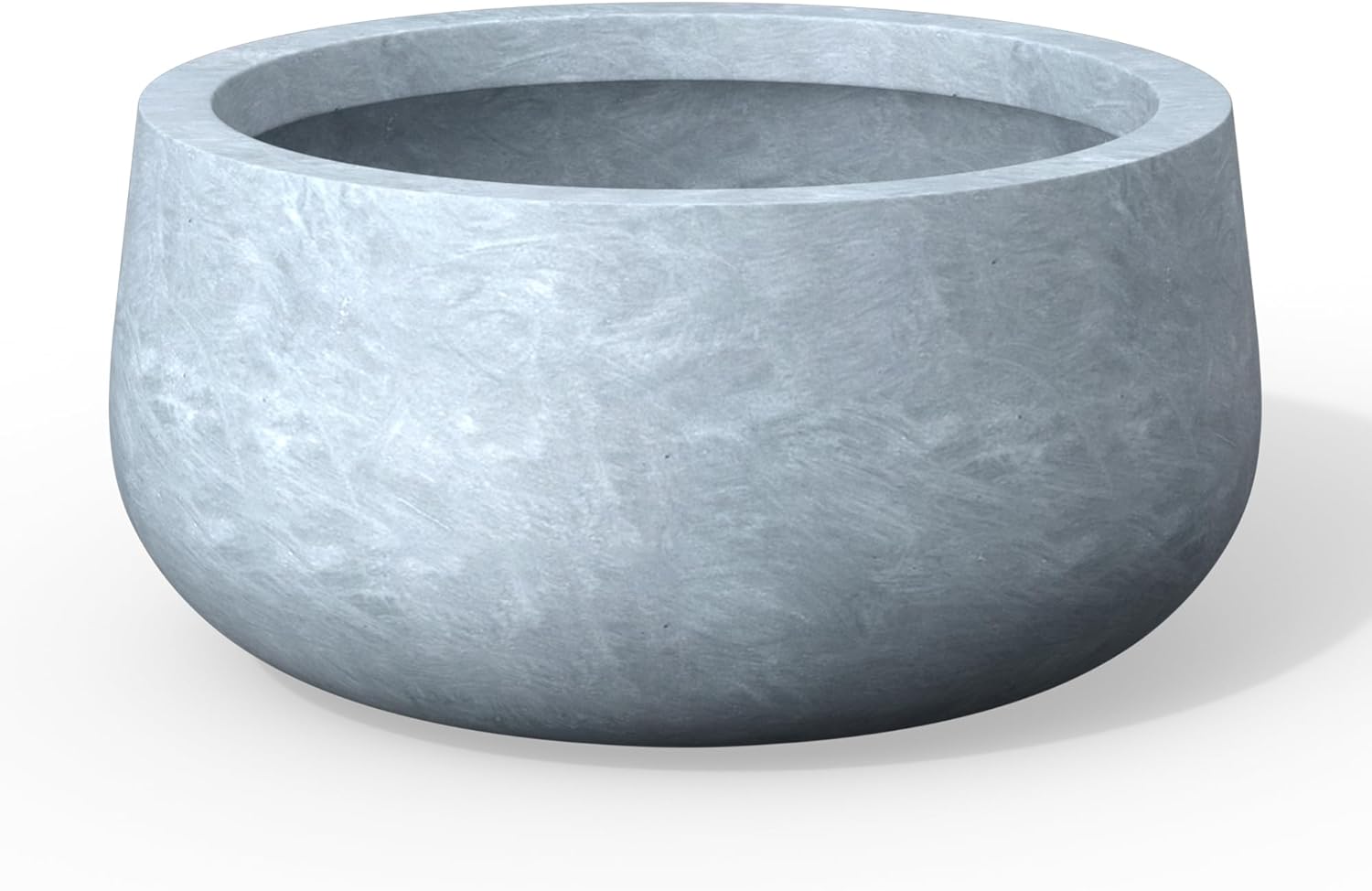 Kante 15.7 Inch-Dia Round Concrete Bonsai Planter with Drainage Hole, Large Plant Pot for Indoor Outdoor Plants, Suitable for Patio, Garden, Home, Black