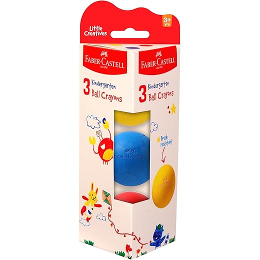 Faber-Castell Kindergarten Ball Crayons - Pack of 3 (Assorted)