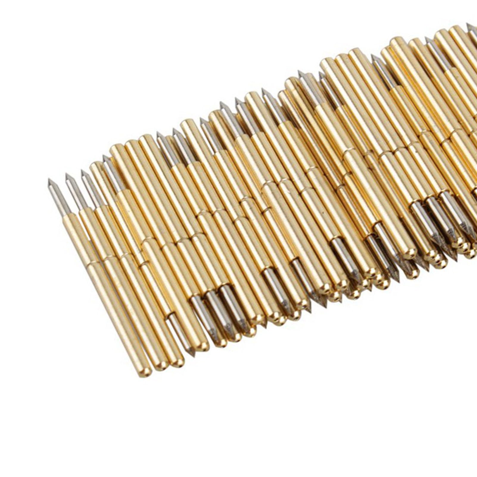 Keenso Sprężynowe sondy testowe, 100 szt. P75-B1Spring Round Pogo Pin 3A Głowica stożkowa 1,02 mm Naparstek Sonda stykowa do PCB Circuit Board Wire Wrap, Domyślnie