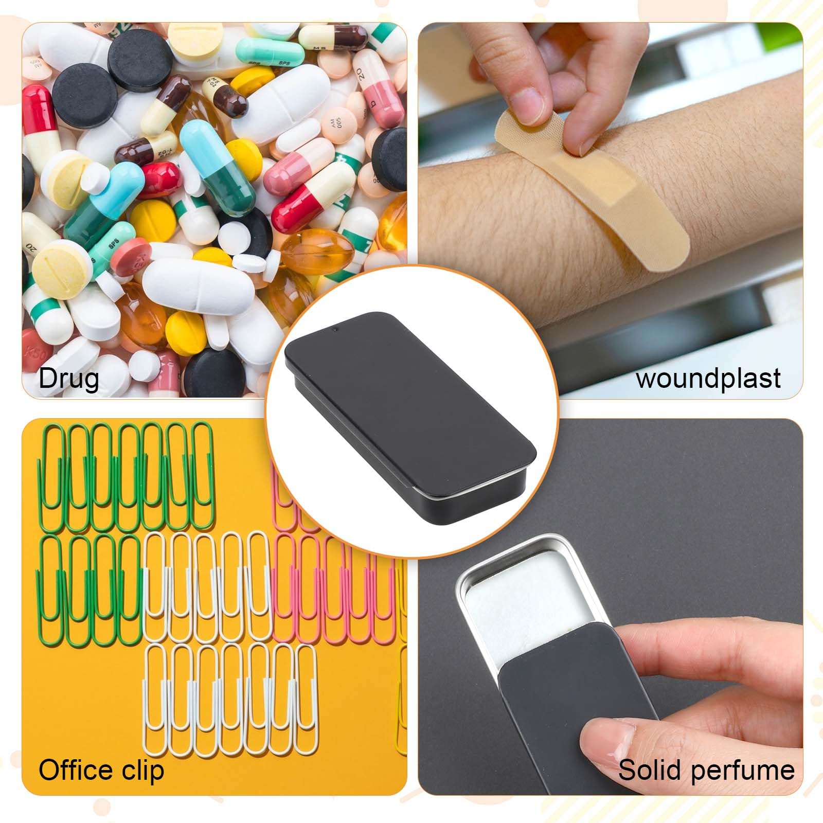 Lot De 3 Mini Boîtes Rectangulaires Vides En Métal Mat Avec