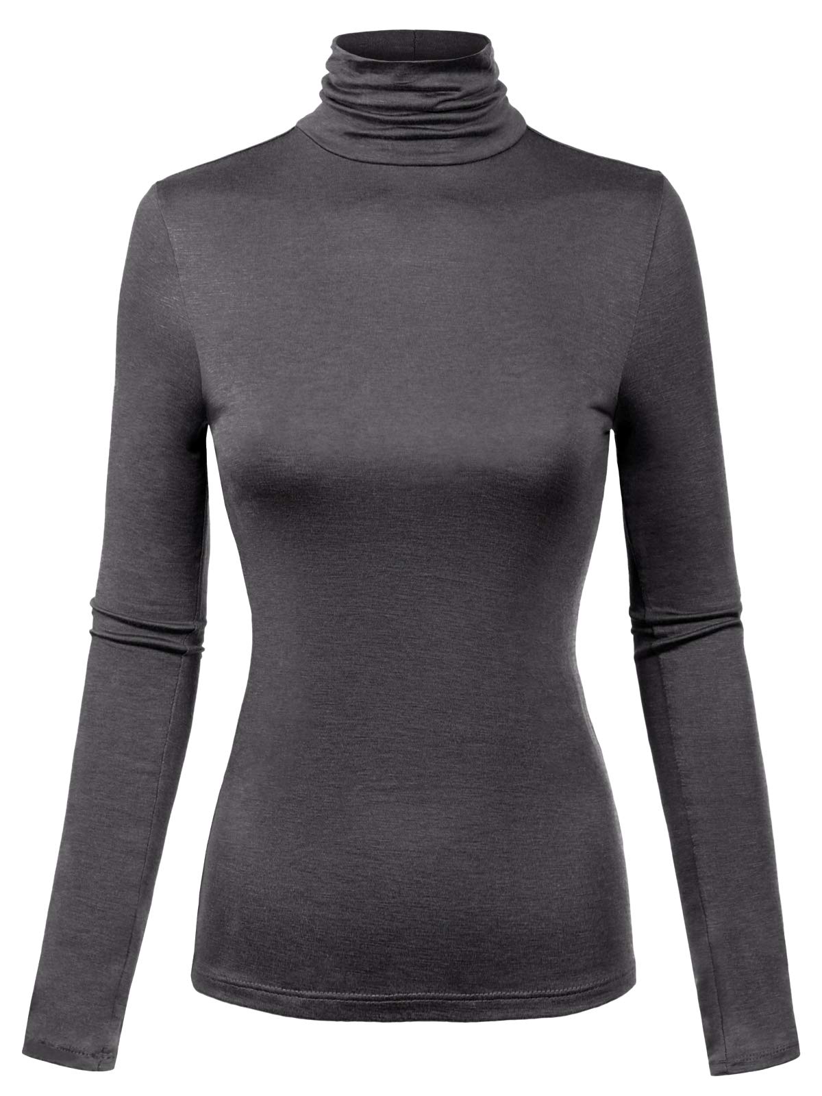 MixMatchy Women's Slim Lightweight Long Sleeve Pullover Turtleneck Mock Shirts Base Layer Undershirts Active Tops