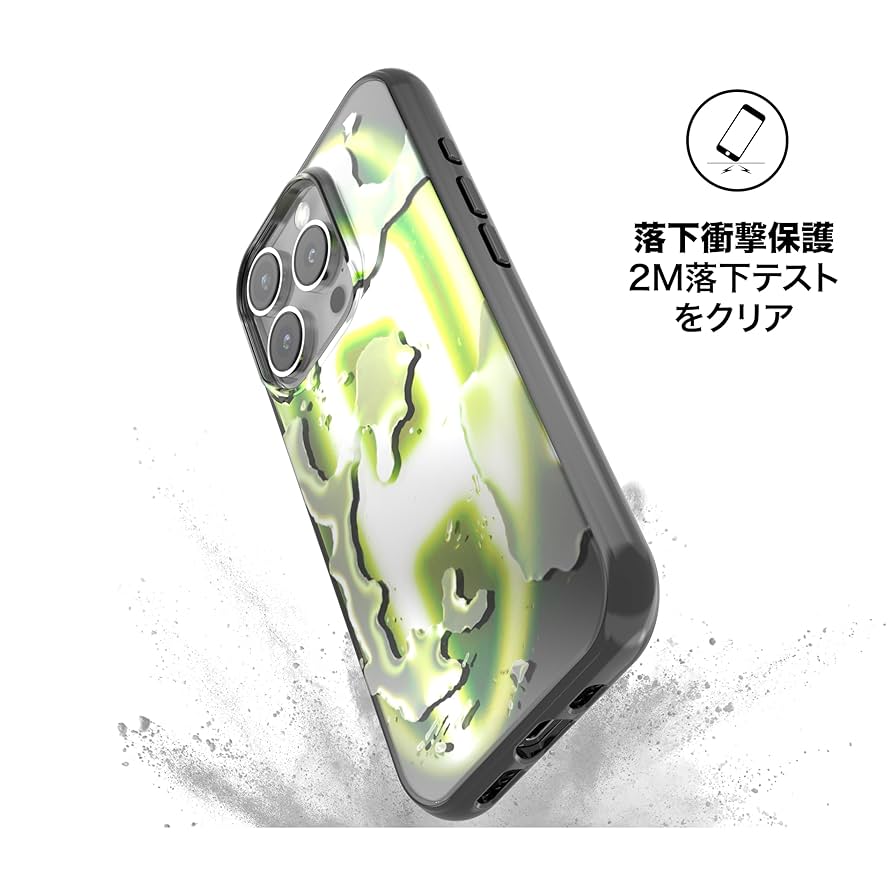 【新品・未使用】D-Tech iPhone16 スマホケース iPhone 16ケース Oval D Neon ブラック/イエロー