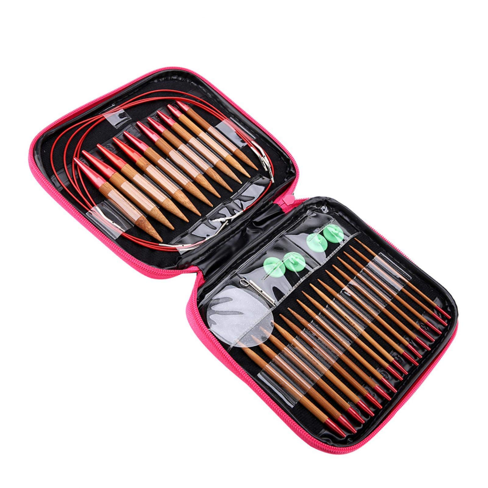 13pcs, Rundstricknadeln Set, Austauschbare Häkelnadeln für Häkelgarn Strickzubehör Kit für Anfänger Geschenk