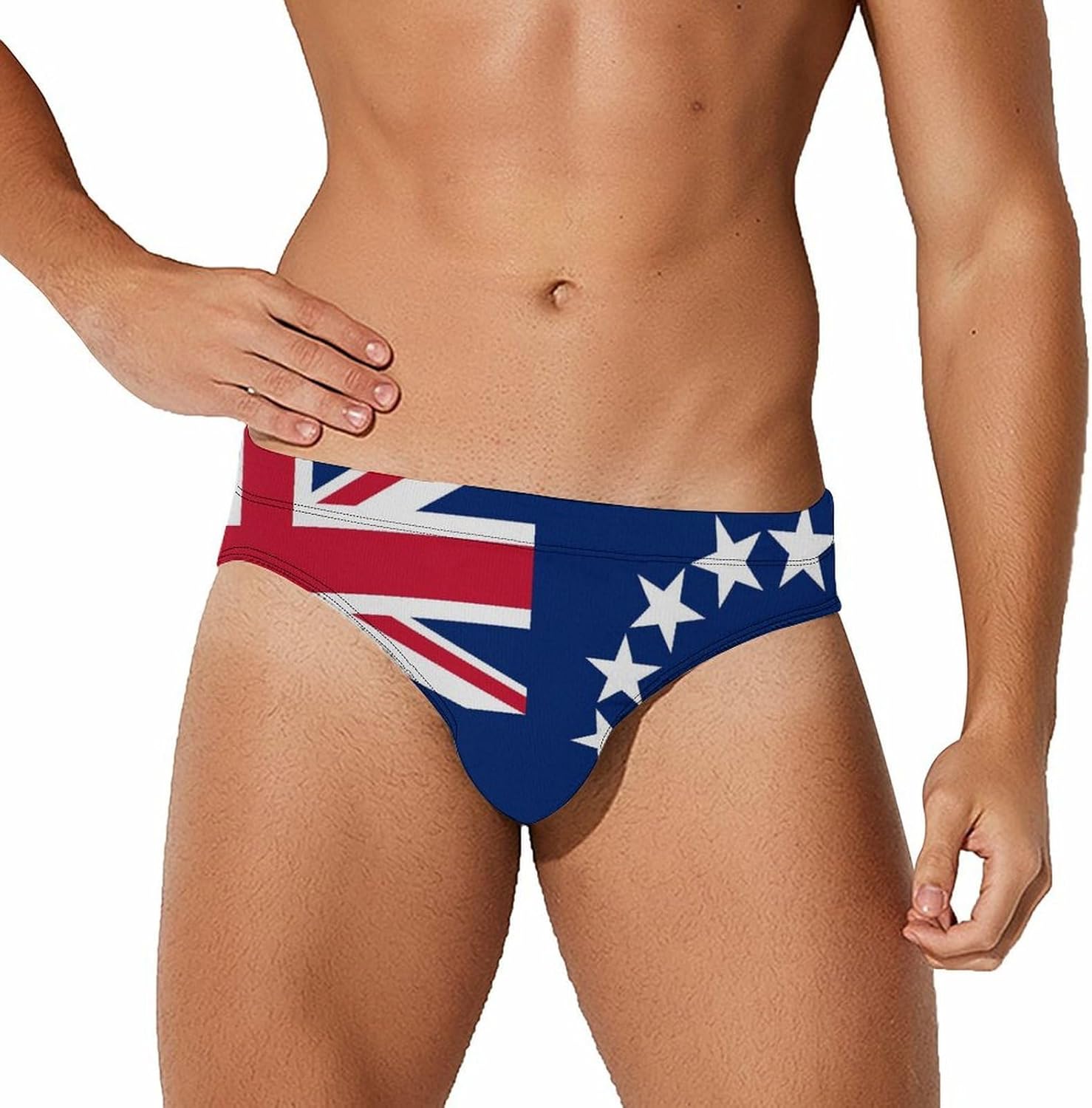 Flag of The Cook Islands Men's Swimwear Bikini Swimming Briefs Stretchy Swimsuits Board Surf Shorts Trunks