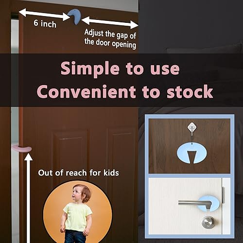 Miniatura 5 de Protector de Puerta Antipellizcos y Tapón Antigolpe de Puerta, Protector de Dedos de Puerta de Silicona Duradera, Previene Lesiones por Pellizcos