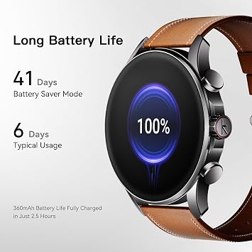 Kieslect Smart Watch for Men Women, Compatible with Android & iPhone, 1.43 AMOLED Screen Fitness Tracker with Answer/Make Calls, IP68 Waterproof Heart Rate/Sleep/SpO2 Monitor, 100+ Sports Modes