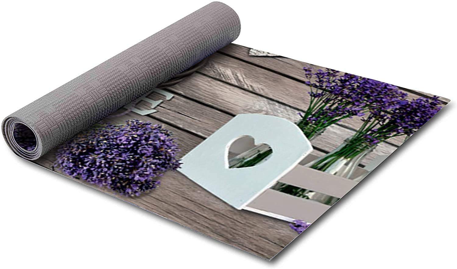 Pellecchia Colori Tappeto Cucina Antiscivolo Lavabile in Vinile | Made in Italy | Passatoia Antimacchia in PVC Interni ed Esterni Stampa Digitale Lavanda | Tappeti Runner Lungo in Gomma (52 x 300)