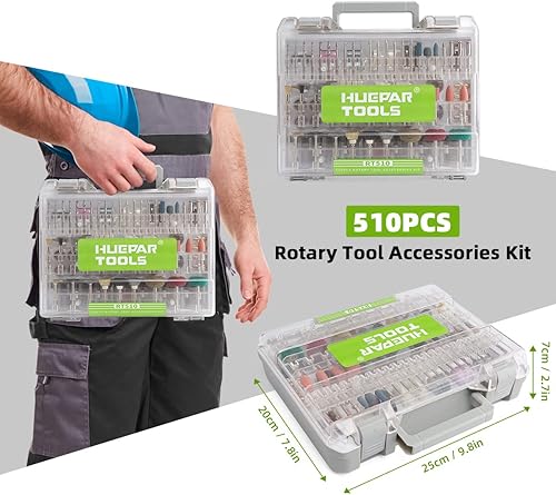 Miniatura 4 de Huepar Tools Mini herramienta giratoria inalámbrica de 4 V, kit de herramientas rotativas eléctricas de 5 velocidades 25000 RPM con 36 accesorios,