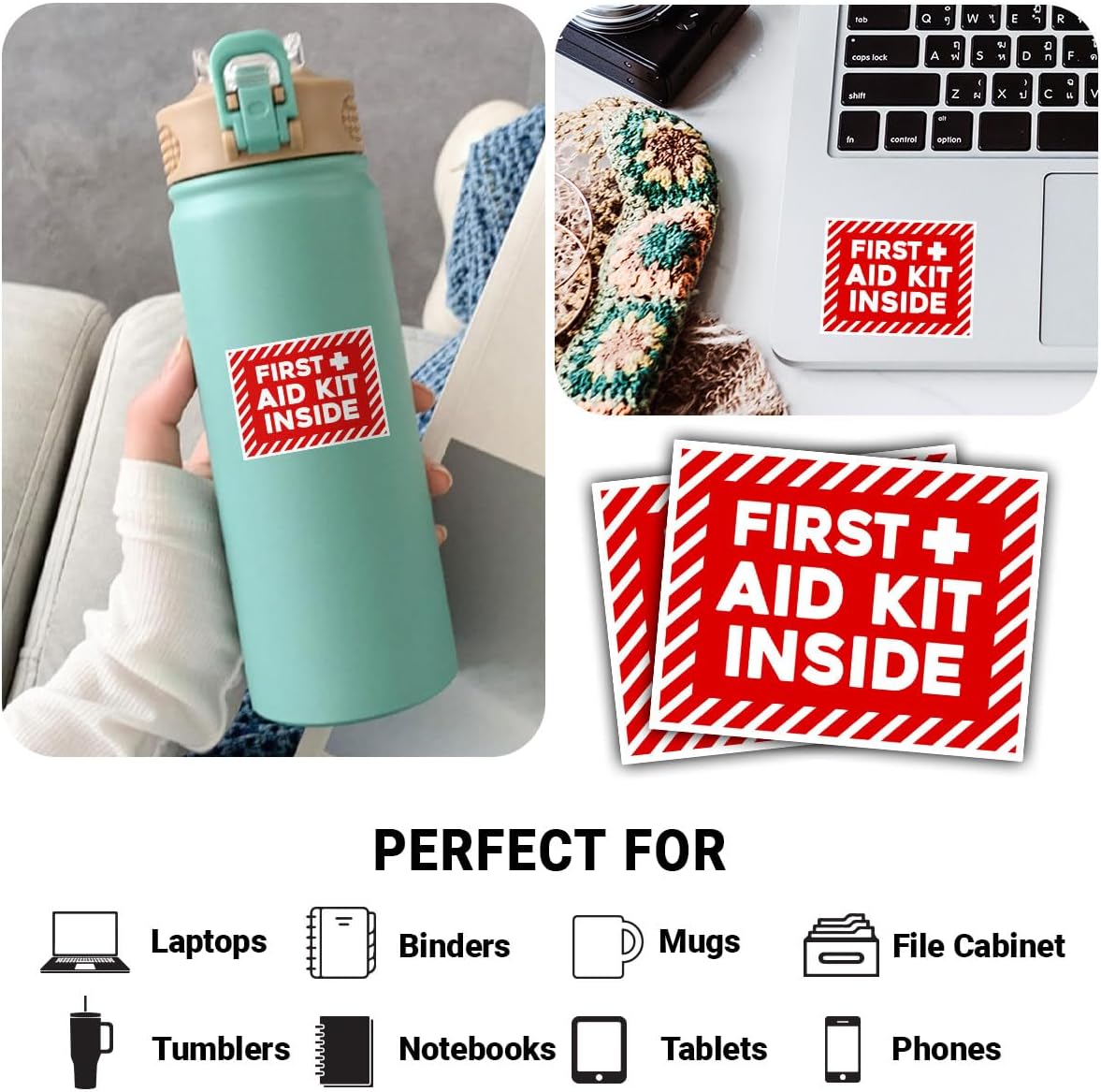 3Pcs First Aid Kit Inside Sticker Funny Safety Medical Gift for Emergency image 3