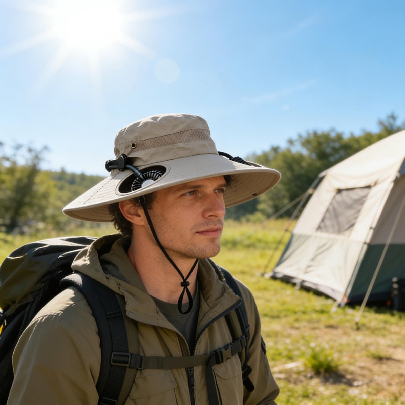 Cappello da trekking | Cappelli regolabili con ventole – Cappello da sole a tesa larga, per spiaggia, campeggio, escursionismo, pesca, giardinaggio, viaggi, corsa
