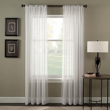 Curtainworks Trinity Crinkle Voile Sheer Curtain Panel, 51 by 95", Winter