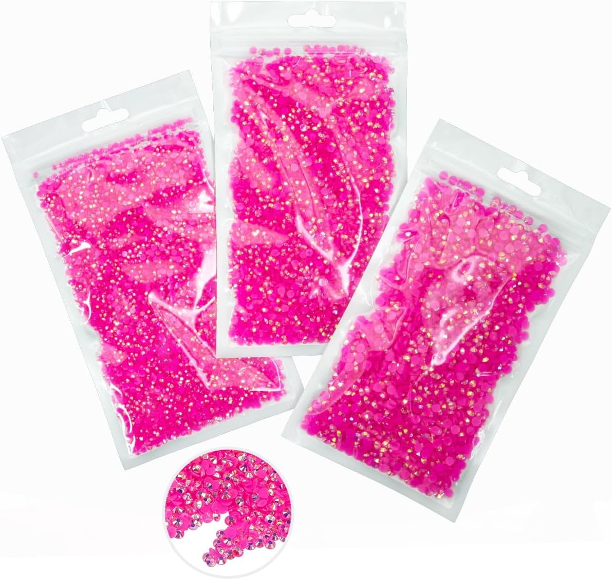 Amazon.com: 16000PCS Hot Pink AB Resin Rhinestones for Crafts 3mm 4mm ...